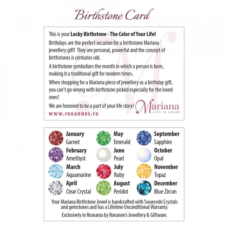 Inel placat cu aur roz de 24K cu cristale originale April Lucky Birthstone