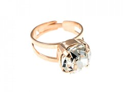 Inel placat cu aur roz de 24K cu cristale originale April Lucky Birthstone