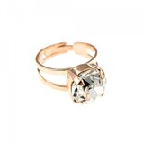 Inel placat cu aur roz de 24K cu cristale originale April Lucky Birthstone